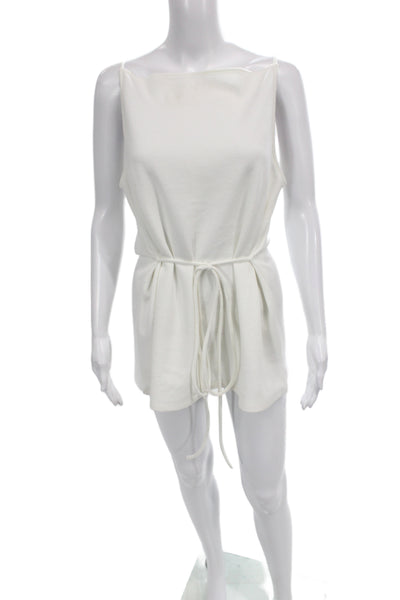 Zara Womens Romper Sleeveless Short White Size L