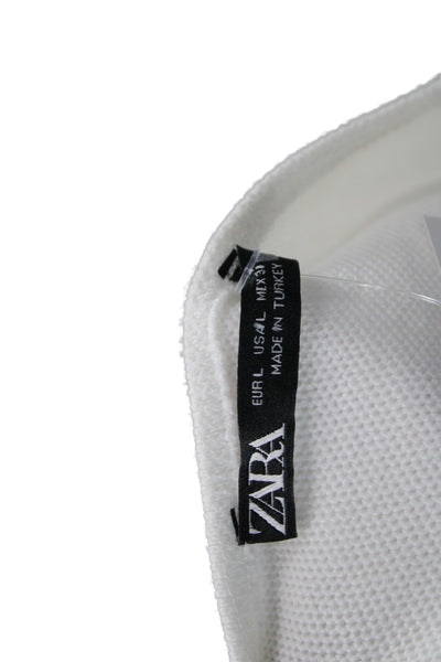 Zara Womens Romper Sleeveless Short White Size L