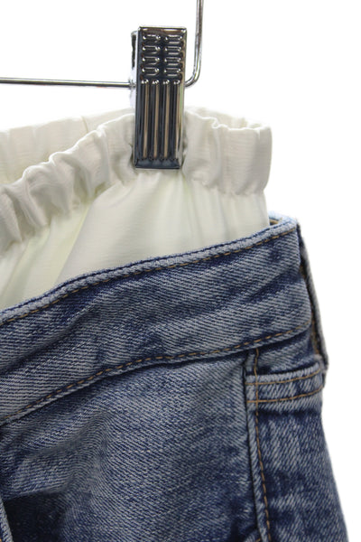 Zara Unisex Boyfriend Mom Jeans Blue Mid Rise Maternity Size 4
