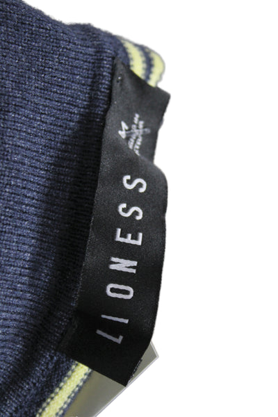 Lioness Unisex Collared Striped Blue Cardigan Button Long Sleeve 90s Size M