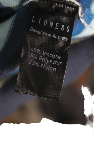 Lioness Unisex Collared Striped Blue Cardigan Button Long Sleeve 90s Size M
