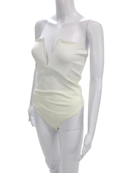 Good American Women Sleeveless Square Neck One Piece White Size 2