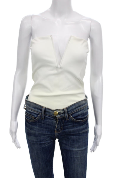 Good American Women Sleeveless Square Neck One Piece White Size 2