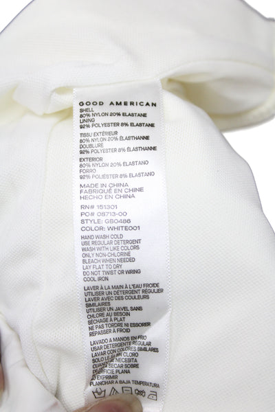 Good American Women Sleeveless Square Neck One Piece White Size 2
