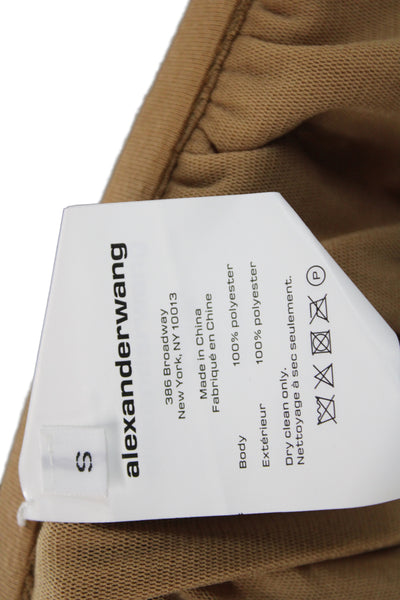 Alexander Wang Women Cropped Tank Brown Sleeveless Hook & Eye Size S