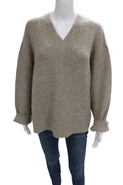 Pistola Unisex Pullover Beige V Neck Long Sleeve Size M