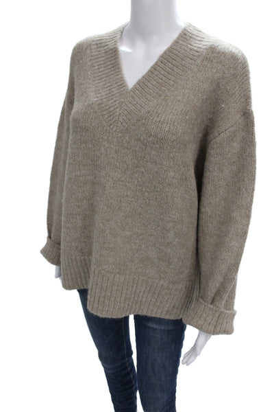 Pistola Unisex Pullover Beige V Neck Long Sleeve Size M