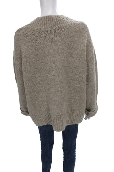 Pistola Unisex Pullover Beige V Neck Long Sleeve Size M