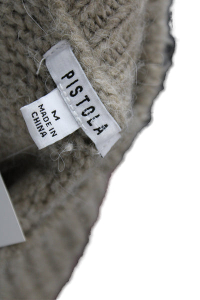 Pistola Unisex Pullover Beige V Neck Long Sleeve Size M