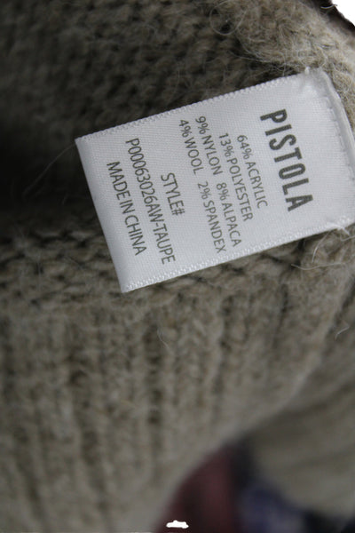 Pistola Unisex Pullover Beige V Neck Long Sleeve Size M