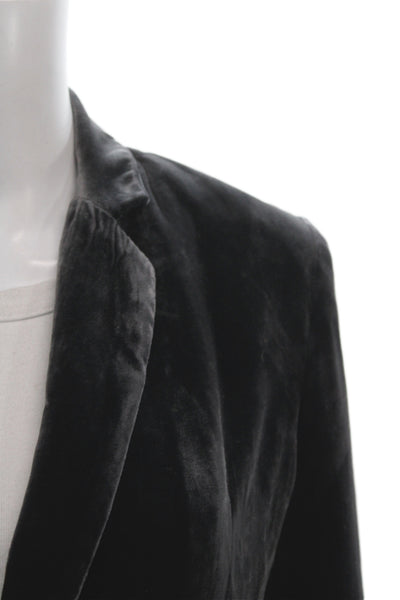 Zara Woman Women Blazer Velvet Black Collared Button Long Sleeve Size XS