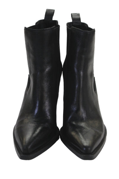 Ash Womens Leather Block High Heels Ankle Boots Shoes Black Size 10