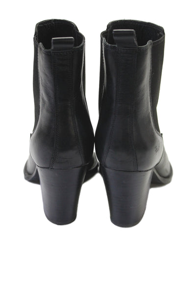 Ash Womens Leather Block High Heels Ankle Boots Shoes Black Size 10