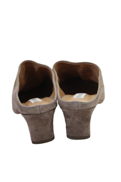 Steve Madden Womens Suede Block Heels Mules Dave Shoes Brown Size 9M