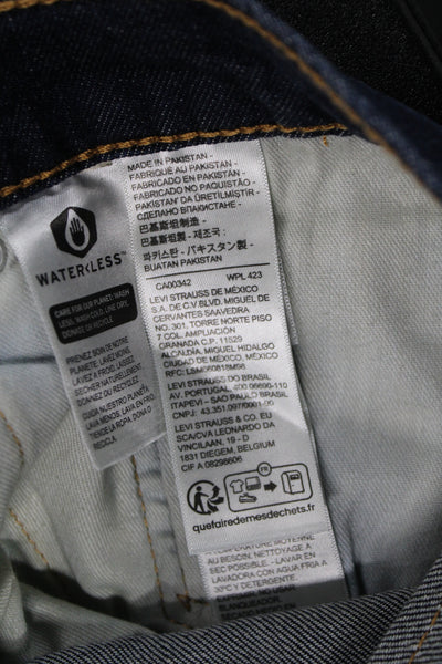 Levis Men Straight Jeans Dark Blue Button Fly Size 34