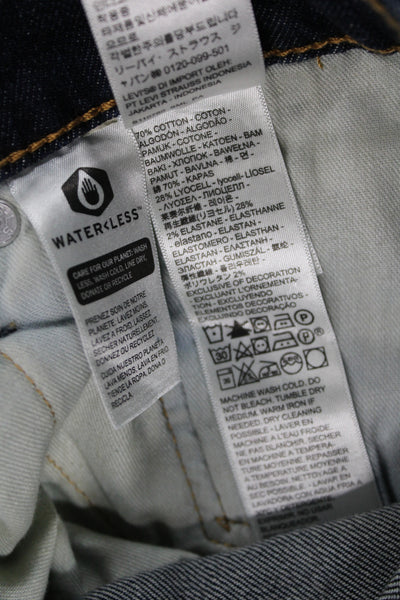 Levis Men Straight Jeans Dark Blue Button Fly Size 34