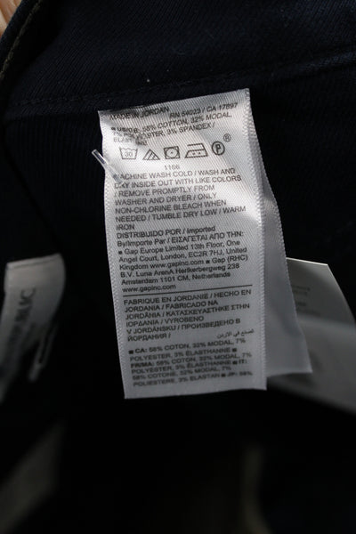 Banana Republic Mens Chino Pants Dark Blue Button Closure 32 Inseam Size 34