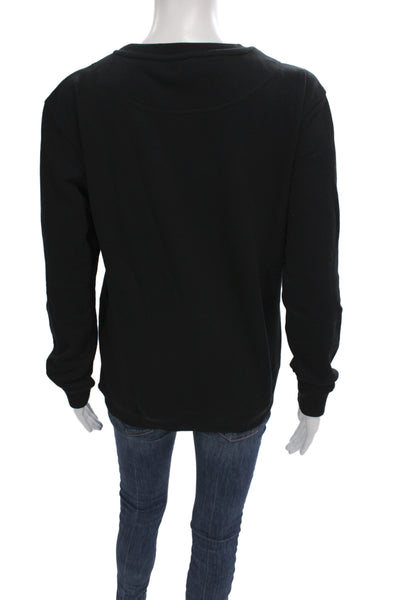 Kenzo Unisex Pullover Sweatshirt Black Graphic Crew Neck Cotton Size L