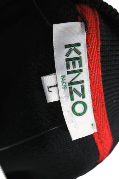 Kenzo Unisex Pullover Sweatshirt Black Graphic Crew Neck Cotton Size L