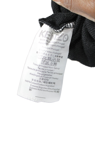 Kenzo Unisex Pullover Sweatshirt Black Graphic Crew Neck Cotton Size L