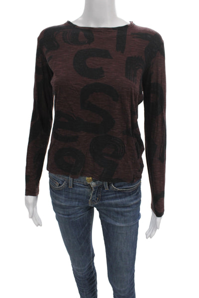 Proenza Schouler Women Brown Jersey T-Shirt Long Sleeve Size S