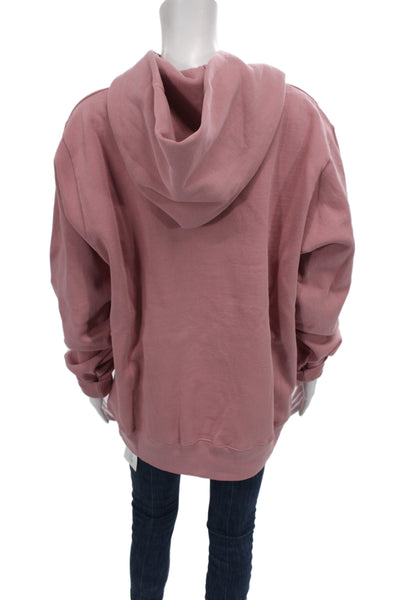 Human Made Unisex Pullover Hoodies Pink Cotton Polyester Long Sleeve Size L