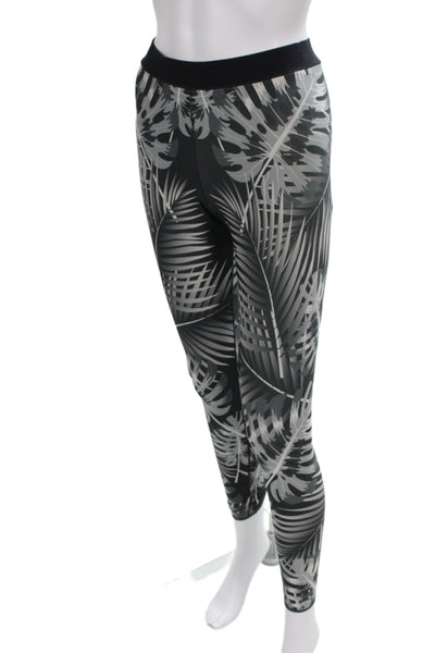 Ultracor Womens Ankle Leggings Black Tropical Graphic Print Size M