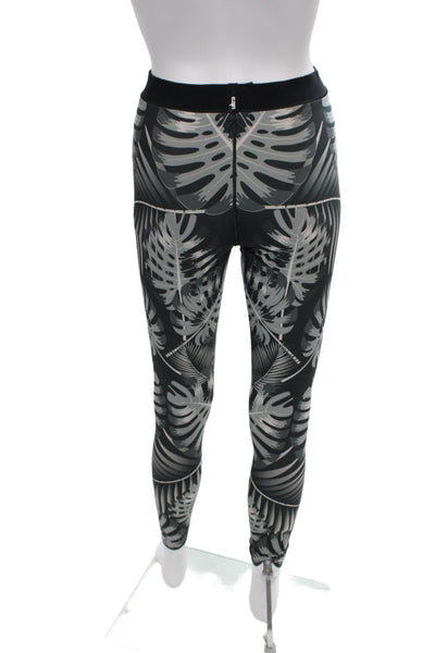 Ultracor Womens Ankle Leggings Black Tropical Graphic Print Size M