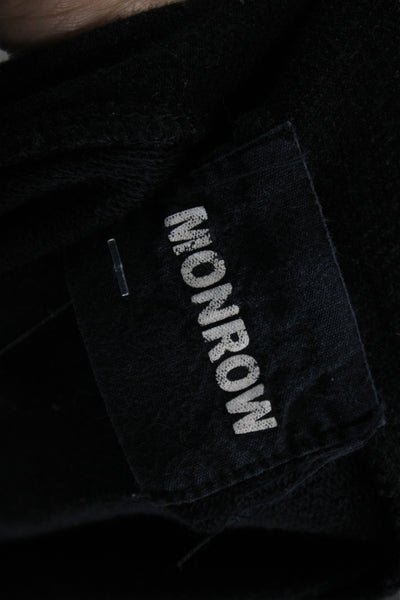 Monrow Womens Army Black Cargo Jogger Pants Drawstring Size M