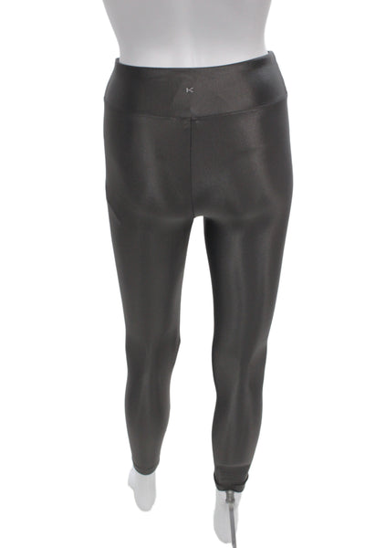 KORAL ACTIVEWEAR Womens Ankle Jeggings Dark Gray Solid Size S