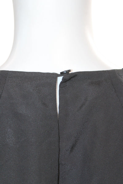 Kate Spade New York Womens Black Floral Blouse Short Sleeve Size M