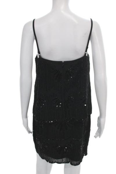 Laundry by Shelli Segal Women Dress Black V-Neck Sleeveless Short Zip Size 4