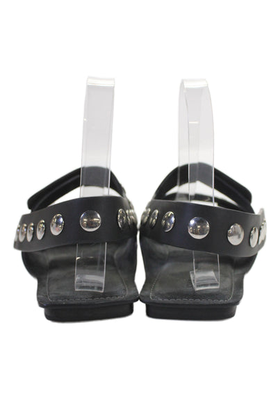 Khaite Womens Studded Leather Ankle Strap Sandals Black Size 36