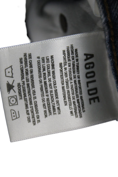 Agolde Unisex Straight Tapered High Rise Blue Cotton Jeans Size 23