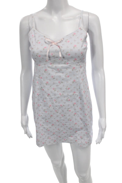 Love Shack Fancy Girls Back Zip Floral Printed Velasca Dress Blue Pink Size 14