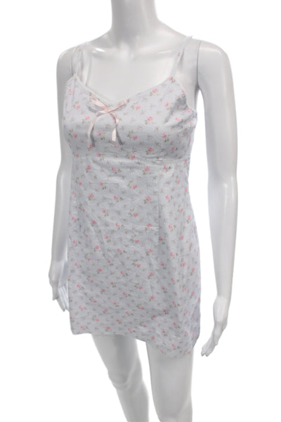 Love Shack Fancy Girls Back Zip Floral Printed Velasca Dress Blue Pink Size 14