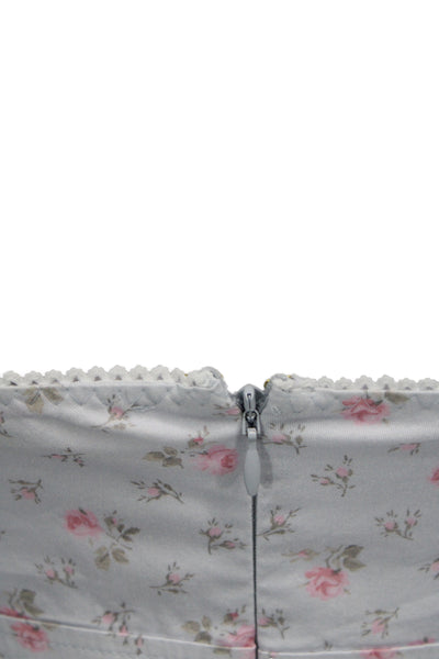 Love Shack Fancy Girls Back Zip Floral Printed Velasca Dress Blue Pink Size 14