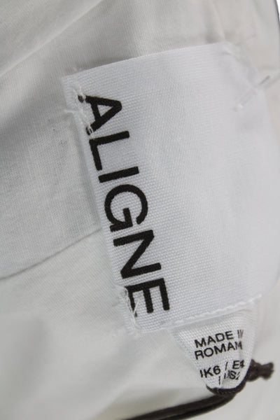 Aligne Unisex White Hook & Eye Organic Cotton Blend Shorts Size 2
