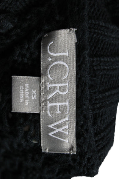 J Crew Unisex Pullover Sweaters Black 100% Cotton Crew Neck Long Sleeve Size XS