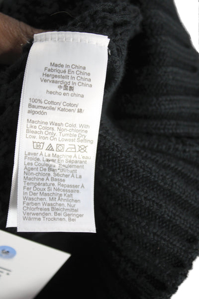 J Crew Unisex Pullover Sweaters Black 100% Cotton Crew Neck Long Sleeve Size XS