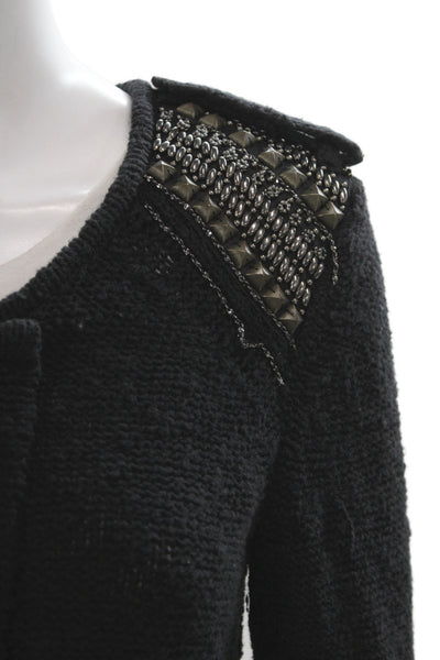 Jamison Womens Black Zip Jacket Gothic Cotton Blend Size M