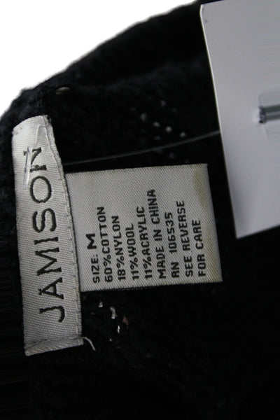 Jamison Womens Black Zip Jacket Gothic Cotton Blend Size M