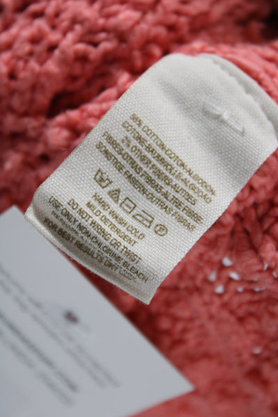 Free People Womens Pullover V-Neck Bohemian Pink Sweater Long Sleeve Size M