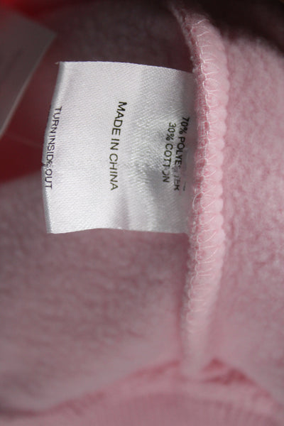 White Fox Womens Pullover Hoodies Pink Graphic Designer Long Sleeve Size 2XS