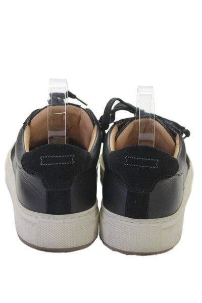 Greats Mens Leather Lace Up Low Top Walking Sneakers Black Size 10.5
