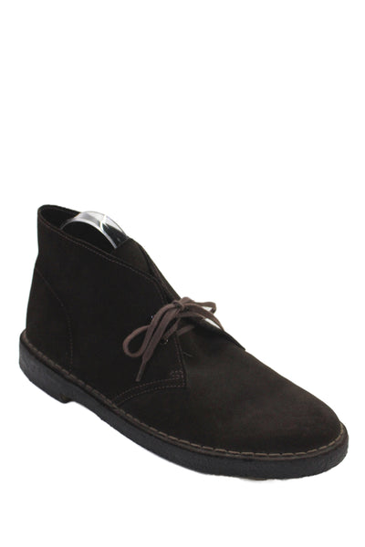 Clarks Mens Suede Lace Up Ankle Boots Dark Brown Size 10