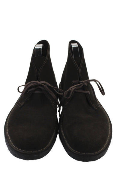 Clarks Mens Suede Lace Up Ankle Boots Dark Brown Size 10
