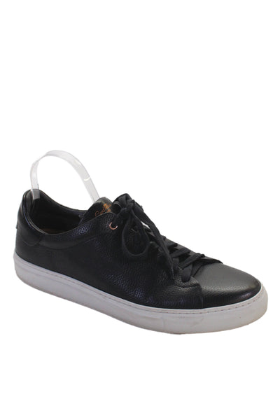 Good Man Mens Leather Lace Up Low Top Sneakers Black Size 10.5