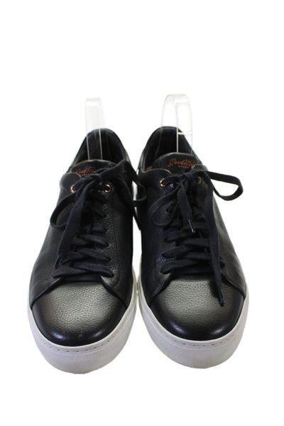 Good Man Mens Leather Lace Up Low Top Sneakers Black Size 10.5