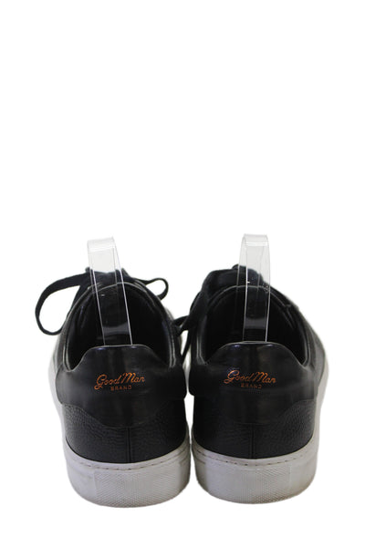 Good Man Mens Leather Lace Up Low Top Sneakers Black Size 10.5
